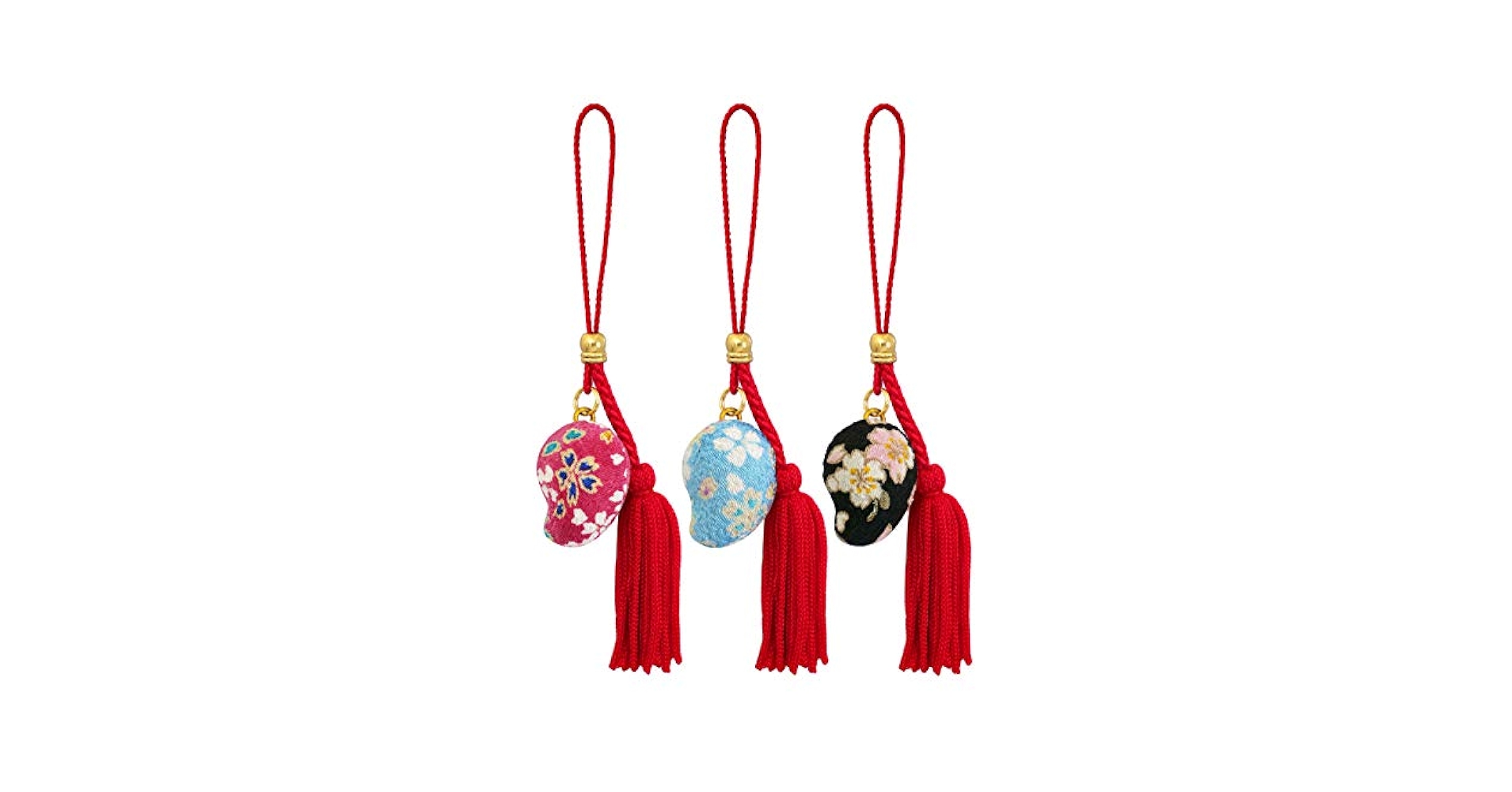 Mayu　関守石 085/132 ハンドメイド　オーダー品 Amazon.co.jp: 水琴鈴 勾玉 （3個入） 和柄 鈴 着物 ちりめん